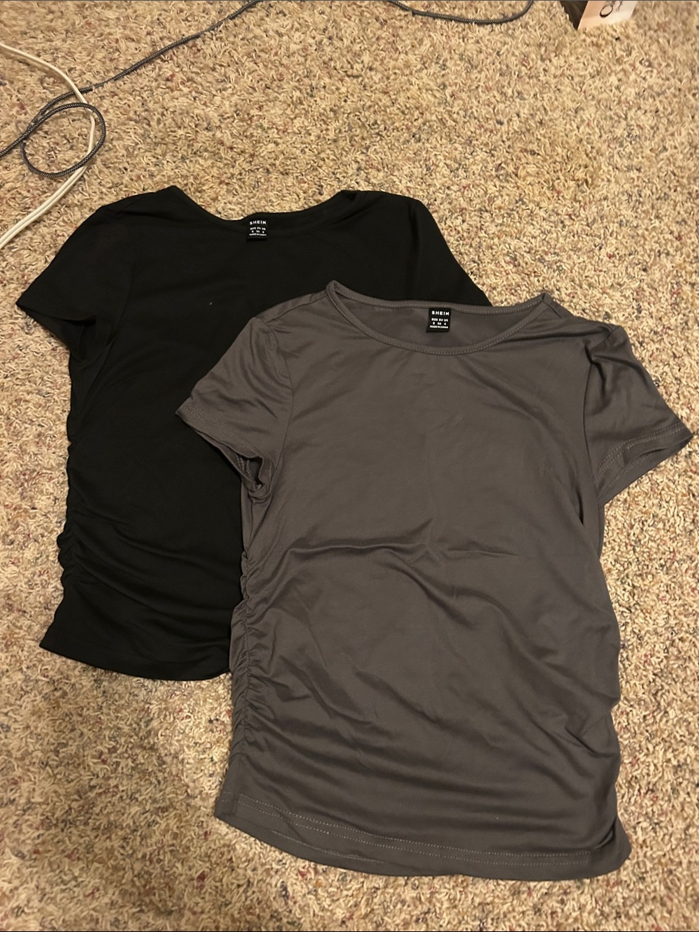 SHEIN Black & Gray Short Sleeve Tee Duo